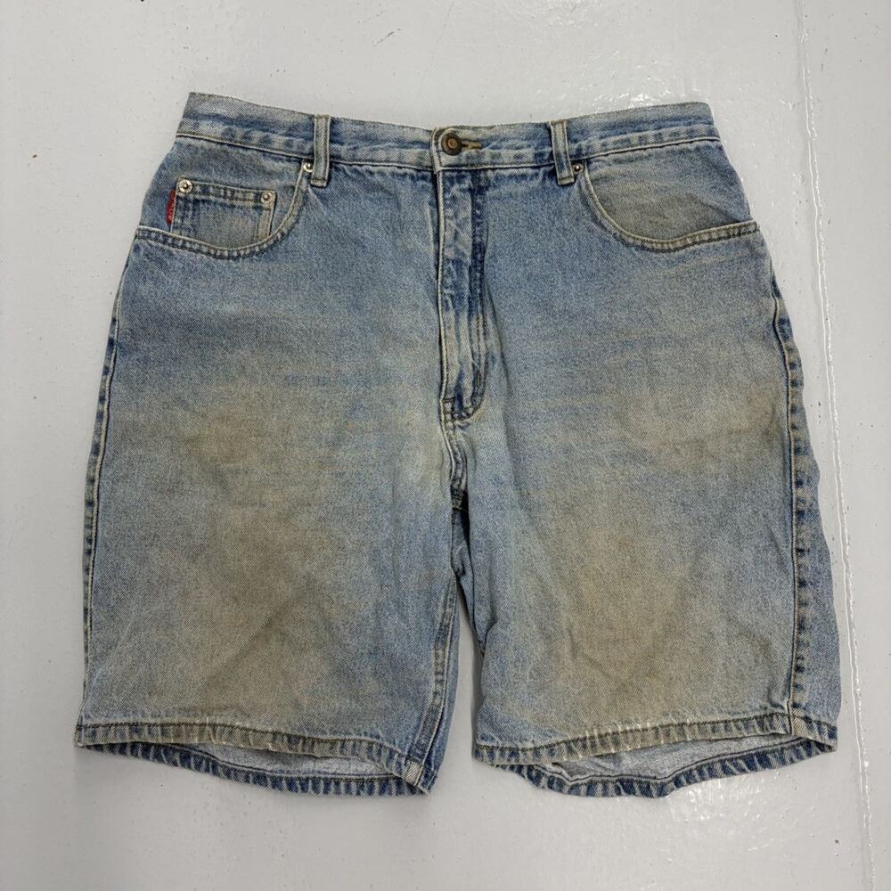 Vintage 90s Bugle Boy Blue Distressed Denim Jorts 32x9
